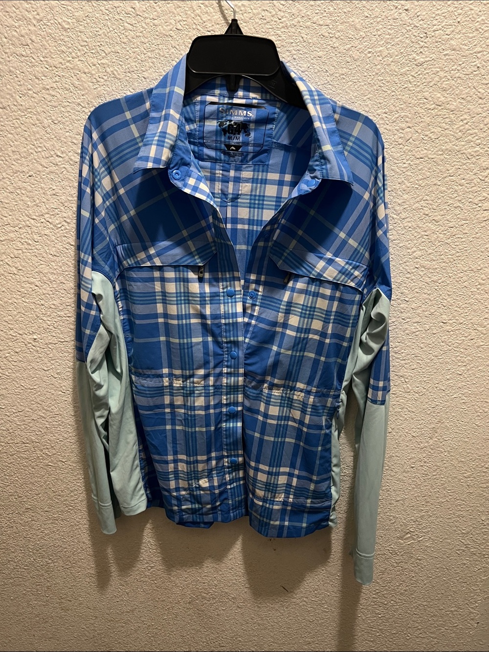 Simms Plaid Blue Button-Down Long Sleeve Shirt